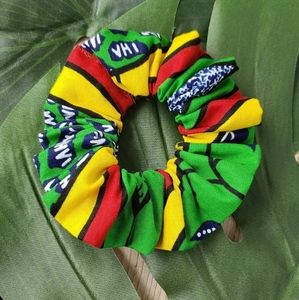 2 Emerald Kente Unisex Scrunchies
